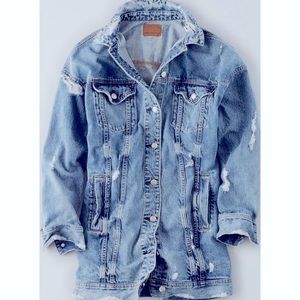 American Eagle Long Oversized Denim/Jean Jacket